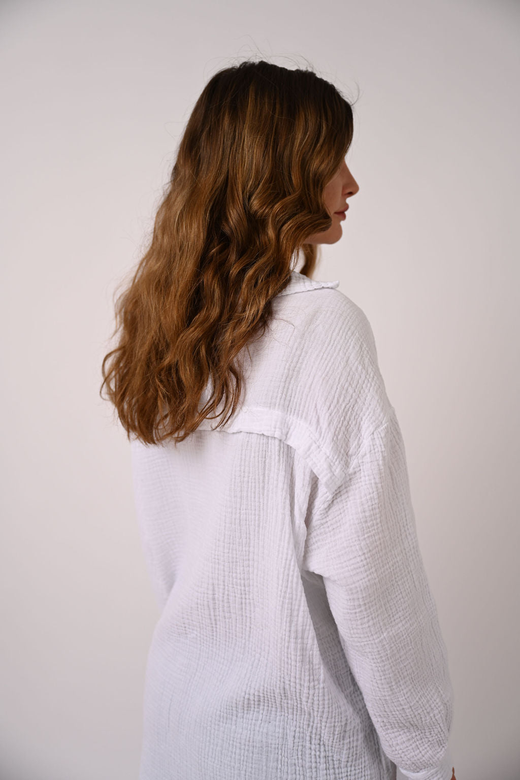 OVERSIZE MUSSELIN BLUSE