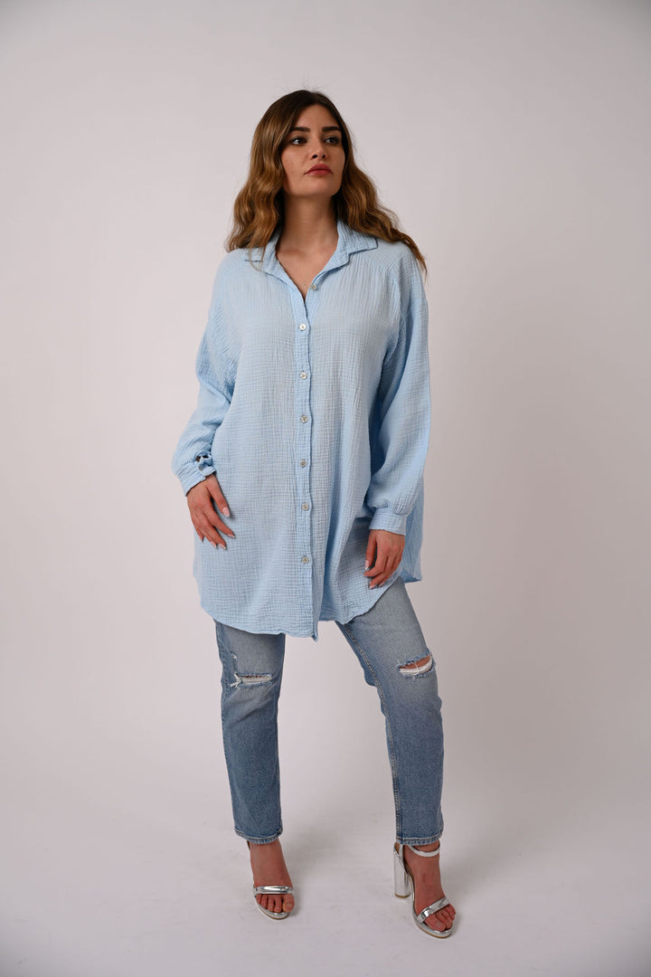 OVERSIZE MUSSELIN BLUSE