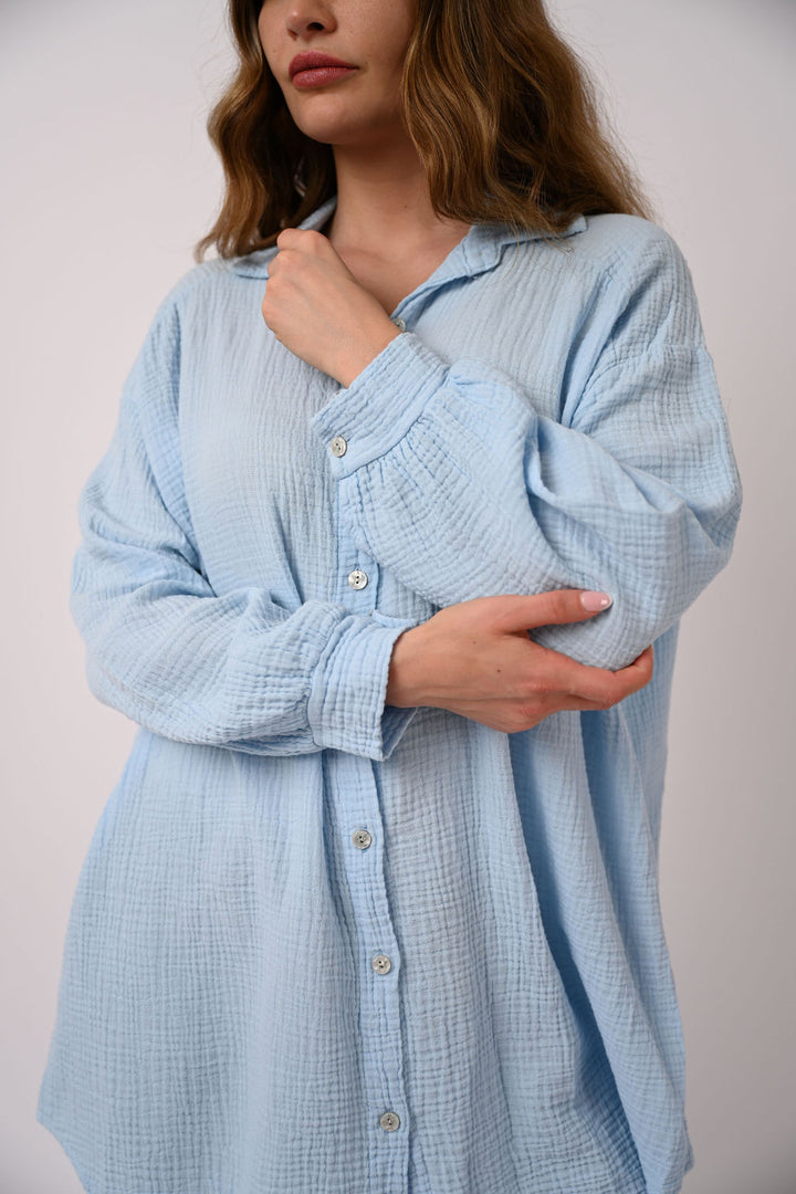 OVERSIZE MUSSELIN BLUSE