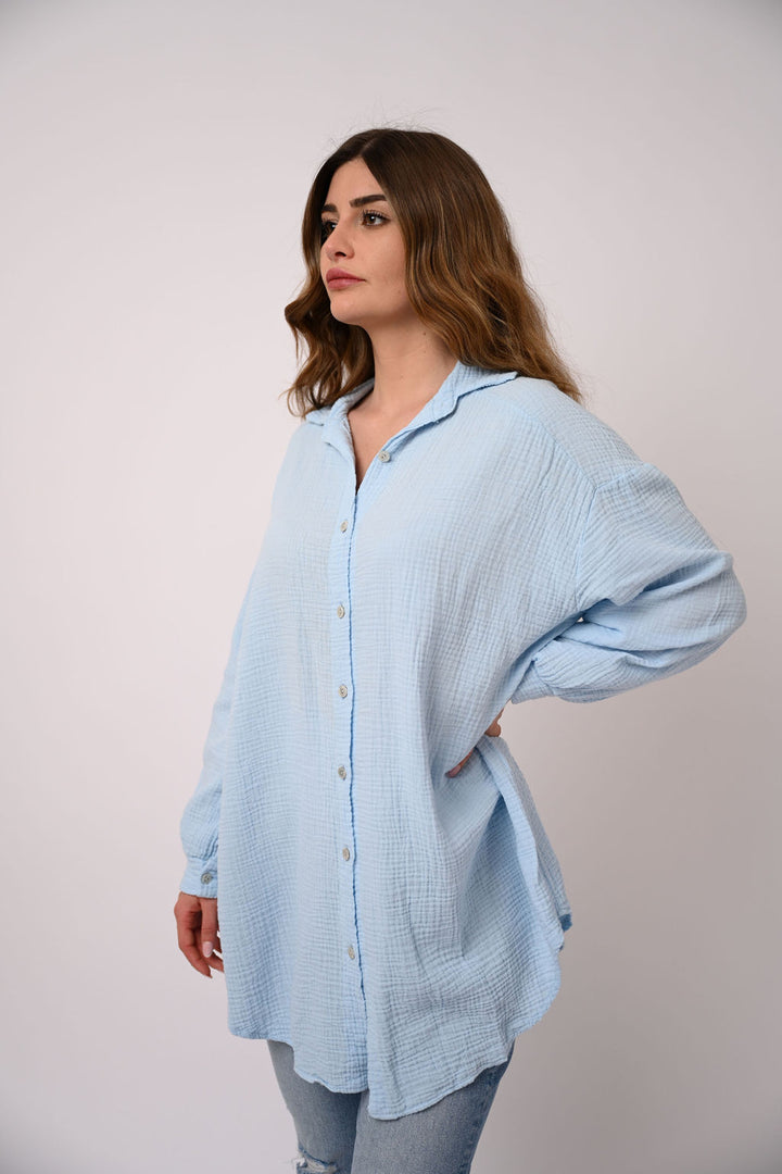 OVERSIZE MUSSELIN BLUSE