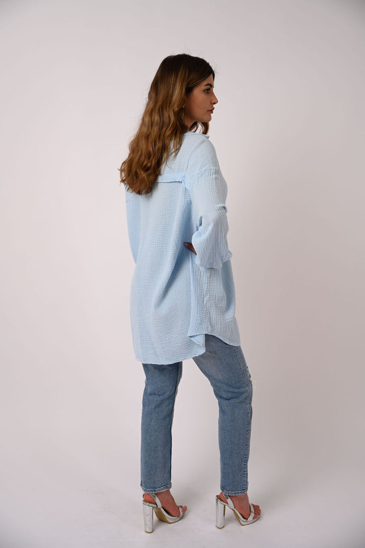 OVERSIZE MUSSELIN BLUSE