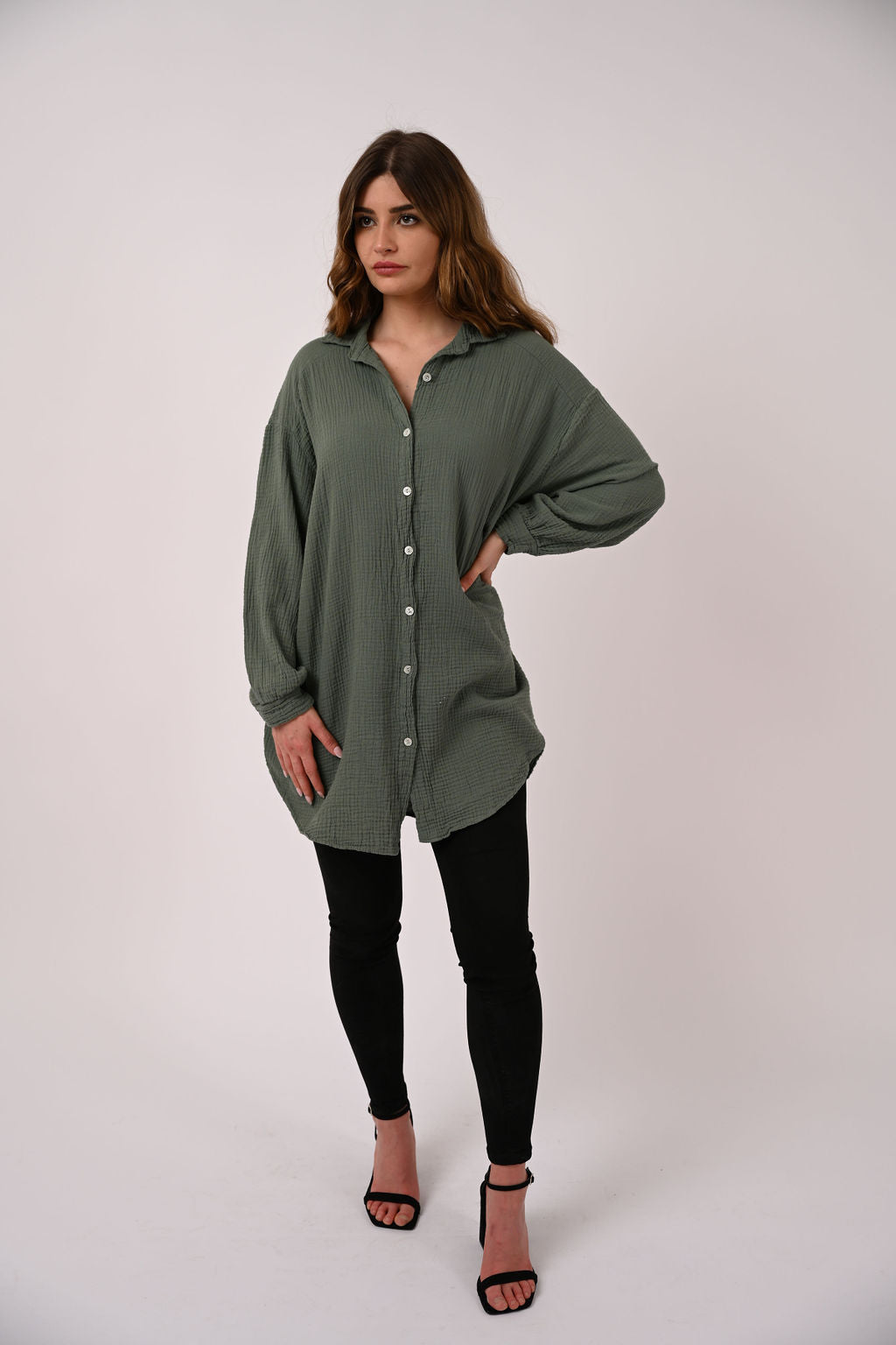 OVERSIZE MUSSELIN BLUSE