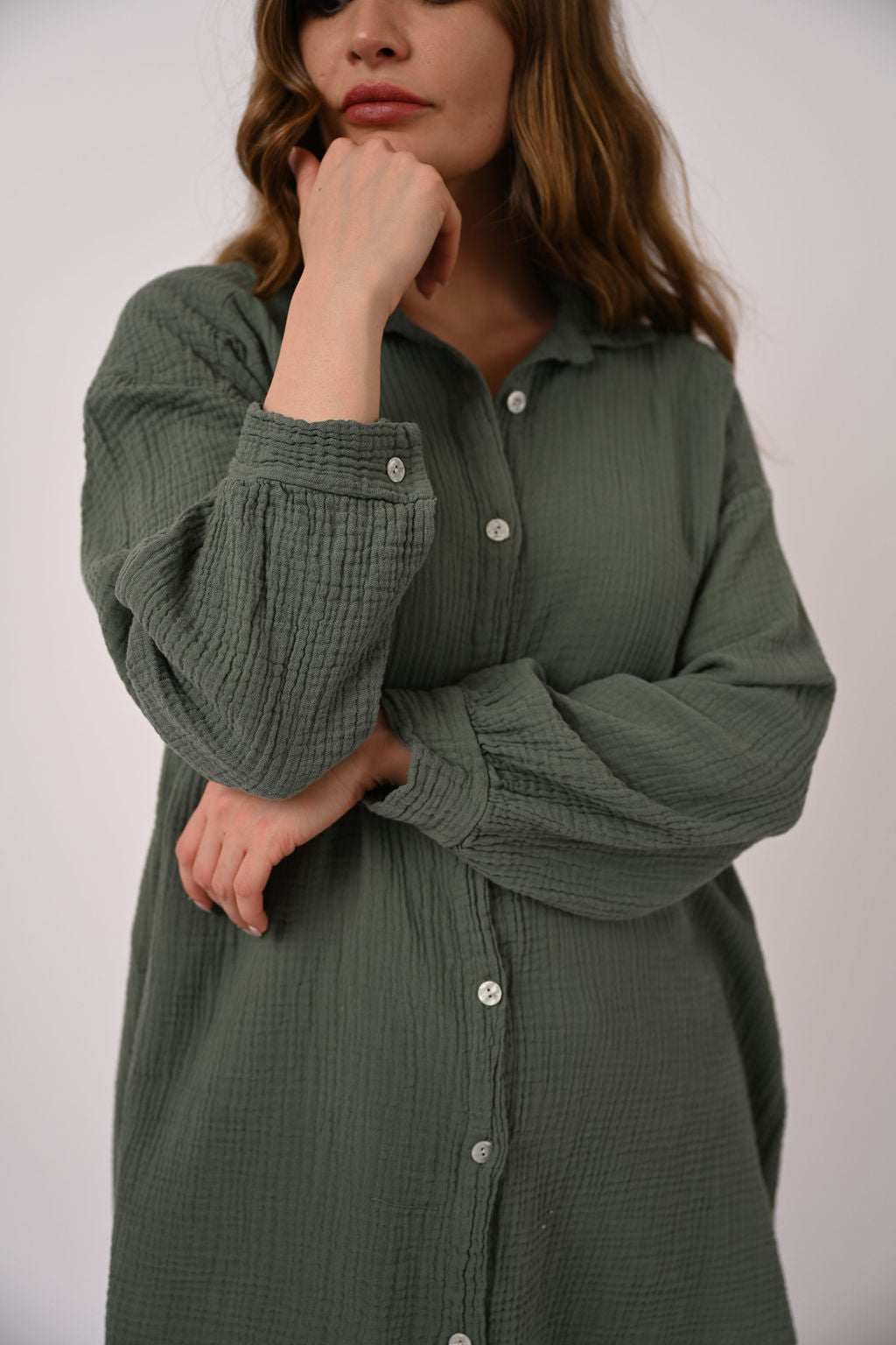 OVERSIZE MUSSELIN BLUSE